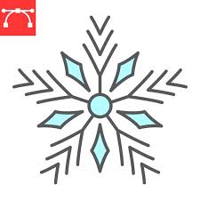 Snowflake Color Line Icon Merry