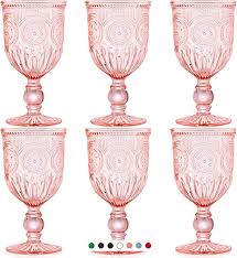 Yungala Pink Wine Glasses Set Of 6 Pink
