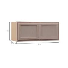 Hampton Bay 36 In W X 12 In D X 15 In H Assembled Wall Bridge Kitchen Cabinet In Unfinished With Recessed Panel