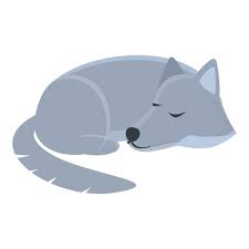 Vector Wolf Sleeping Icon Cartoon