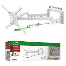 Barkan 13 In 80 In Full Motion 4 Movement Extra Long Dual Arm Flat Curved Tv Wall Mount White Extremely Extendable