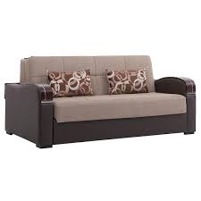 Casamode Sleep Plus Upholstered Convertible Sofabed With Storage In Brown