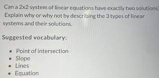 Can A 2x2 System Of Linear Equations