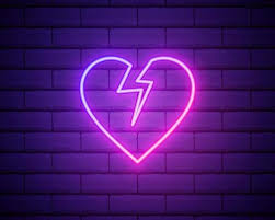 Broken Heart Neon Light Icon