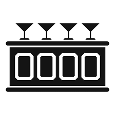 Cocktail Bar Counter Icon Simple Vector