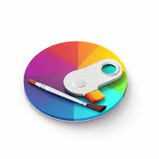 3d Circular Color Palette With Brush