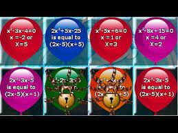 Math Balloons Quadratic Game Overview