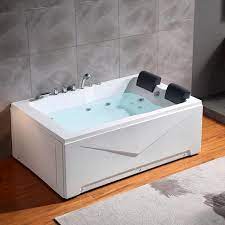 Acrylic 71 X 47 Rectangle Alcove Whirlpool Bathtub 16 Water Jets Right Side Drain
