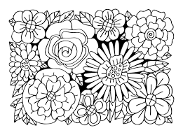 Coloring Page Bouquet Of Flowers Thin