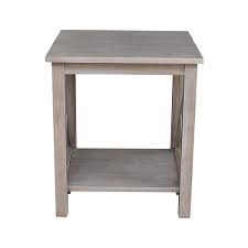 Hampton Weathered Taupe Gray End Table