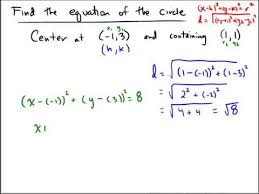 Writing An Equation Of A Circle Given