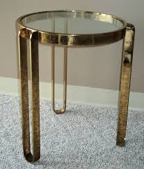 Glam Brass Glass Side Table