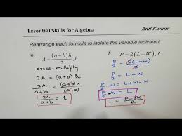 Rearrange Formula And Isolate Variable