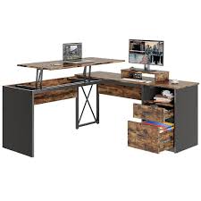 L Shaped Computer Desk With Lift Top