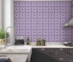 Purple Ceramic Tile Purple Kitchen
