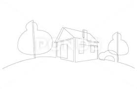 Abstract Country House Drawn By