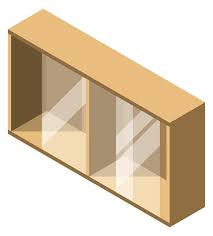 Glass Cabinet Icon Isometric Wooden
