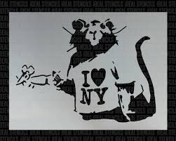 Banksy Rat Stencil I Love New York Rat