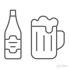 Beer Thin Line Icon Bar And