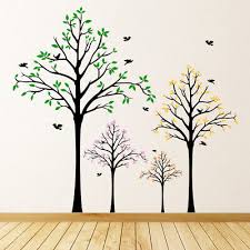 Bird Trees Forest Fl Wall Sticker