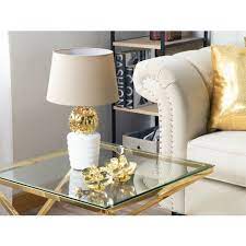 Modern Table Lamp Gold White Ceramic