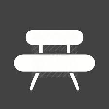 Wooden Bench Glyph Inverted Icon