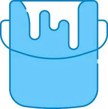 Flat Style Paint Bucket Icon In Blue