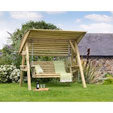 2 Seat Wooden Garden Swing Chair Seat