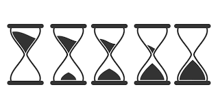 Set Of Line Art Hourglass Or Sand Clock