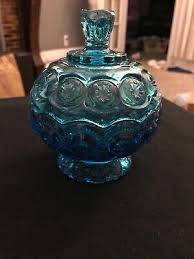 Antique Blue Glass Candy Dish 6