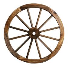 Jandj Global Llc Patio Premier 24 In Wooden Wagon Wheel In Rustic