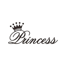 Princess Word Art Wall Mural With Crown
