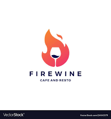 Fire Flame Wine Logo Icon Vector Image