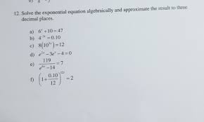 Exponential Equation Algebraically