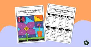 Absolute Value Equations Color By