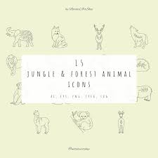 Jungle Animals Icon Set Forest Animal