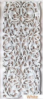 White Wood Wall Art Panel Lotus Flower