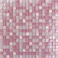 Pink Glass Stone Tile Mosaic Square 3 5