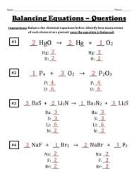 Intro To Balancing Chemical Equations