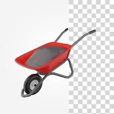 Premium Psd Wheelbarrow 3d Icon