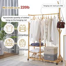 Natural Bamboo Garment Clothes Rack