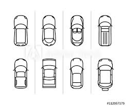 Outline Cars Top View Vector Car Icons