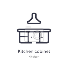 Kitchen Cabinet Outline Icon Isolated