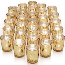 Letine Gold Votive Candle Holders Set