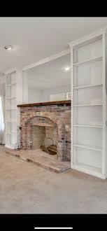 Red Brick Fireplace During Remodeling