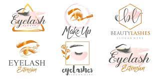 Luxury Beauty Eyelash Icon Set Logo Design
