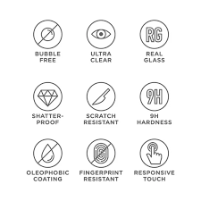 Smartphone Screen Protection Icon Set