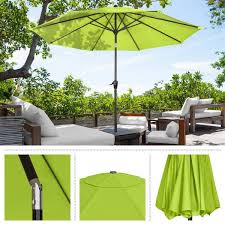 Pure Garden 10 Ft Aluminum Patio Umbrella With Auto Tilt Green