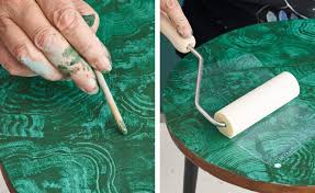 Malachite Effect Table Top By Annie