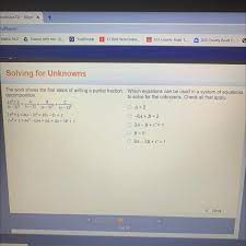 Equations To Solve For The Unknown